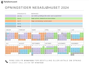 2024 opningstider Nesasjøhuset